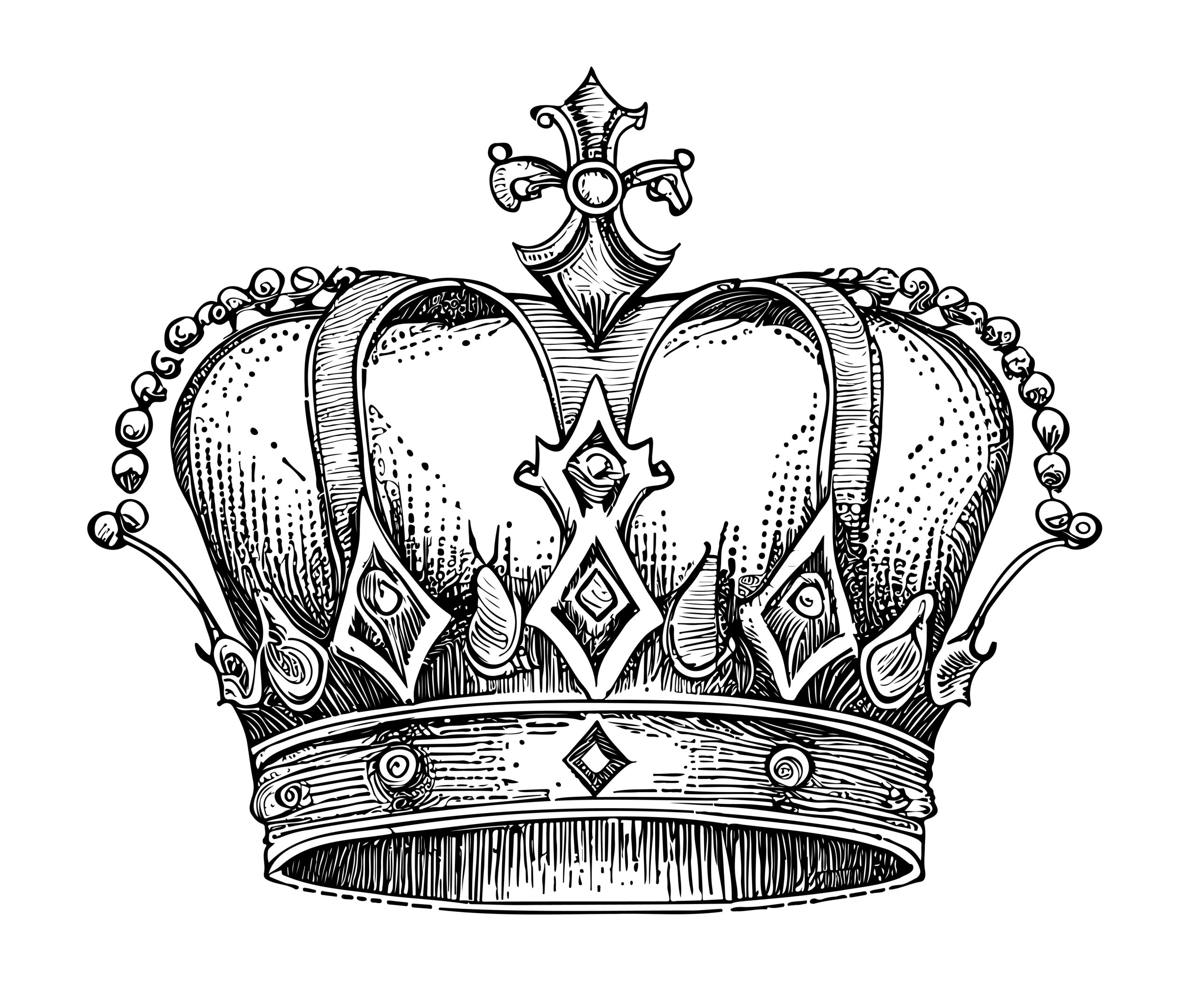 Royal king crown hand drawn sketch Vector illustration - Yorkshire ...